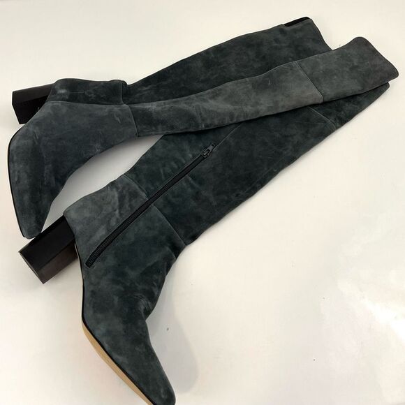 WHBM Grey Suede Knee High Boots Size 7 - Picture 6 of 8